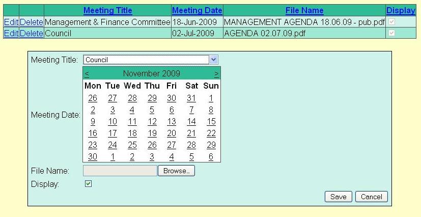 Agenda Maintenance